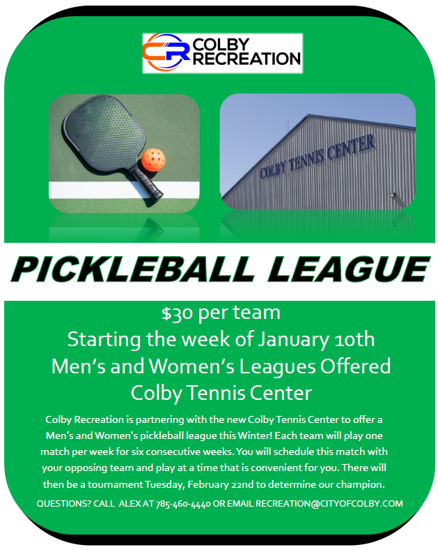ColbyRec's tweet image. Colby Rec is offering two different adult leagues this Winter and time is running out to register! If you are interested in getting a team for either please go online at secure.rec1.com/KS/colby-ks/ca… or call 785-460-4440. Deadlines for each are this week!