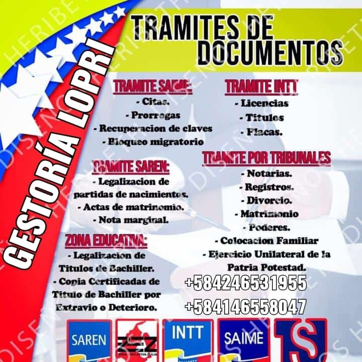 nelsonlopezp's tweet photo. Activos para resolver sus trámites legales. Somos 

*GESTORÍA LOPRI*. 
Soluciones legales. 

+584246531955
+584146558047 https://t.co/aN1JqOw4J9