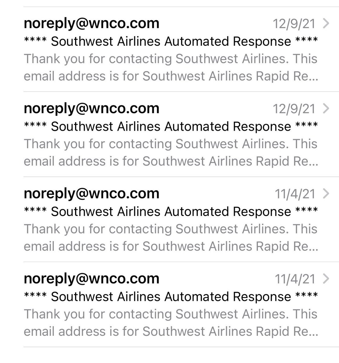 alicroc's tweet photo. @SouthwestAir I have been very patient waiting for a response to an email I sent your customer service relations department after I was requested to provide additional information. What do I have to do to get a response?!? https://t.co/N8Iuir9R9E