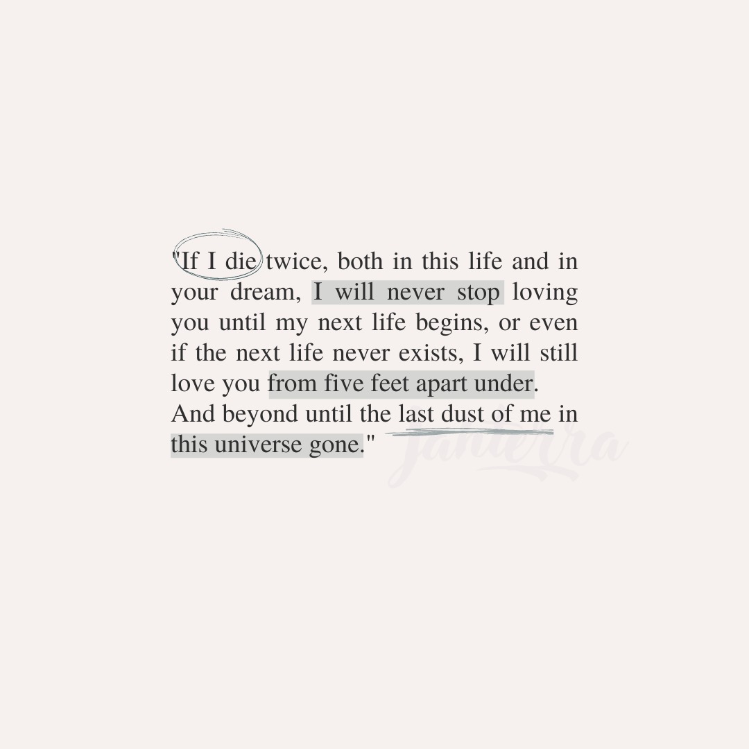 literarybase's tweet photo. Either in the next life or five feet apart 
— Karya
  https://t.co/j3fU4Kg9fn