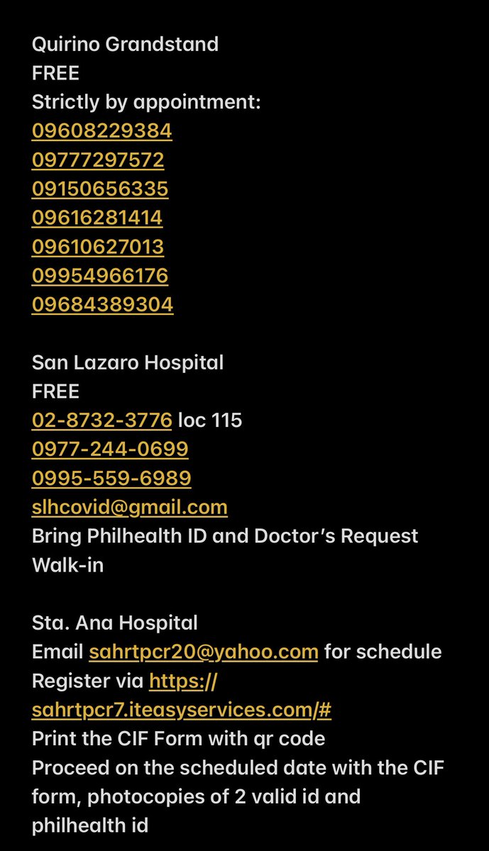 HopiaMoneyCola's tweet photo. WHO NEEDS RT PCR?

Sharing some of the possible areas where you can get free RT PCR (or lower price of the test than the usual).

Please stay safe..Totoo pong nagkakaubusan ng paracetamol in some areas. Flu season is here. Put your health and safety first. MAHIRAP MAGKASAKIT. https://t.co/dOTfXhJd9d
