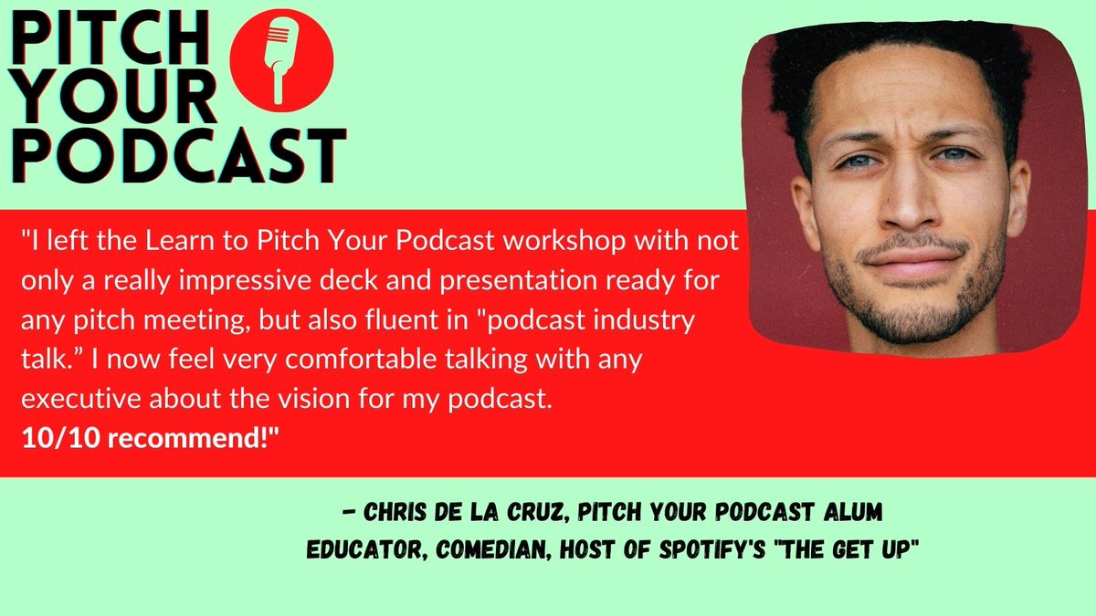 The Pitch Your Podcast workshop starts 1/11 with me and <a href="/lostingraceland/">GG Hawkins</a>! Learn how to successfully navigate the industry and pitch your awesome podcast idea to networks, just like <a href="/chris_dlc_/">Chris De La Cruz</a> 

Apply here: gghawkins.com/pyp