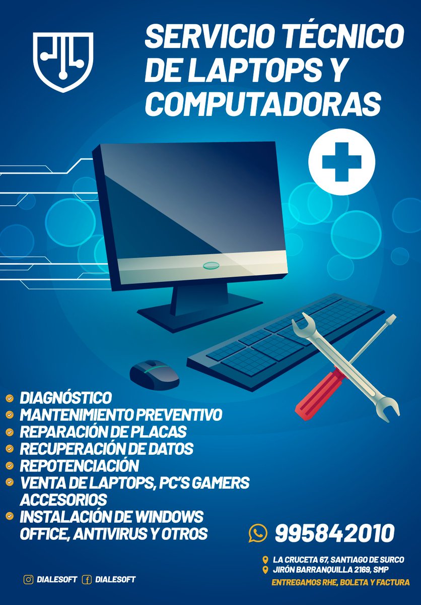 dialesoft's tweet photo. En @dialesoft repotenciamos tu #laptop o #PC, a domicilio u oficina (Lima Metropolitana), cumplimos con todos los protocolos de bioseguridad (3 vacunas). 
Instalación de @Windows @Office y #antivirus @KasperskyLatino LICENCIA ORIGINAL #SoporteTécnico #ITSupport #COVID19 https://t.co/y98TKLtSIe