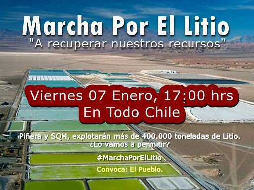 Chile_Alerta's tweet photo. ¡VAMOS POR TODO CHILE!
Que se haga oír este viernes 7 de Enero. 400 mil chilenos en la "Plaza de la Dignidad" Uno por cada tonelada.
#ElPeorPresidenteDeLaHistoria debe ser exigido "EL LITIO ES NUESTRO LADRÓN CTM"
#NoALaLicitacionDelLitio https://t.co/xtJ6nnx9IV