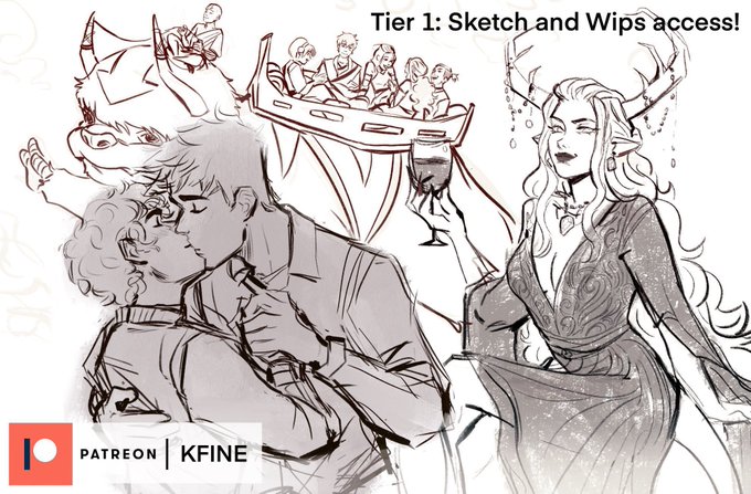 Trying to purchase a car this month so a reminder that I have a patreon! I post exclusive art on there frequently and any support helps me out greatly ❤️ here's a handy graphic to show all the stuff you'll get access to: 
https://t.co/ZfNzeI3H3H 