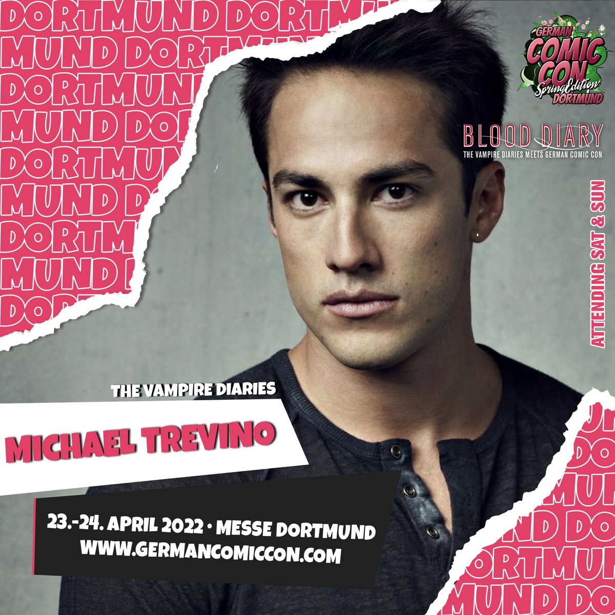 RealTeamTrevino's tweet photo. Michael will be attending @GermanComicCon Dortmund this April along with @cwtvd co-stars @iansomerhalder and Matt Davis.  Click the link in our bio to visit our Facebook page to RSVP! https://t.co/ax3KGu1sEW