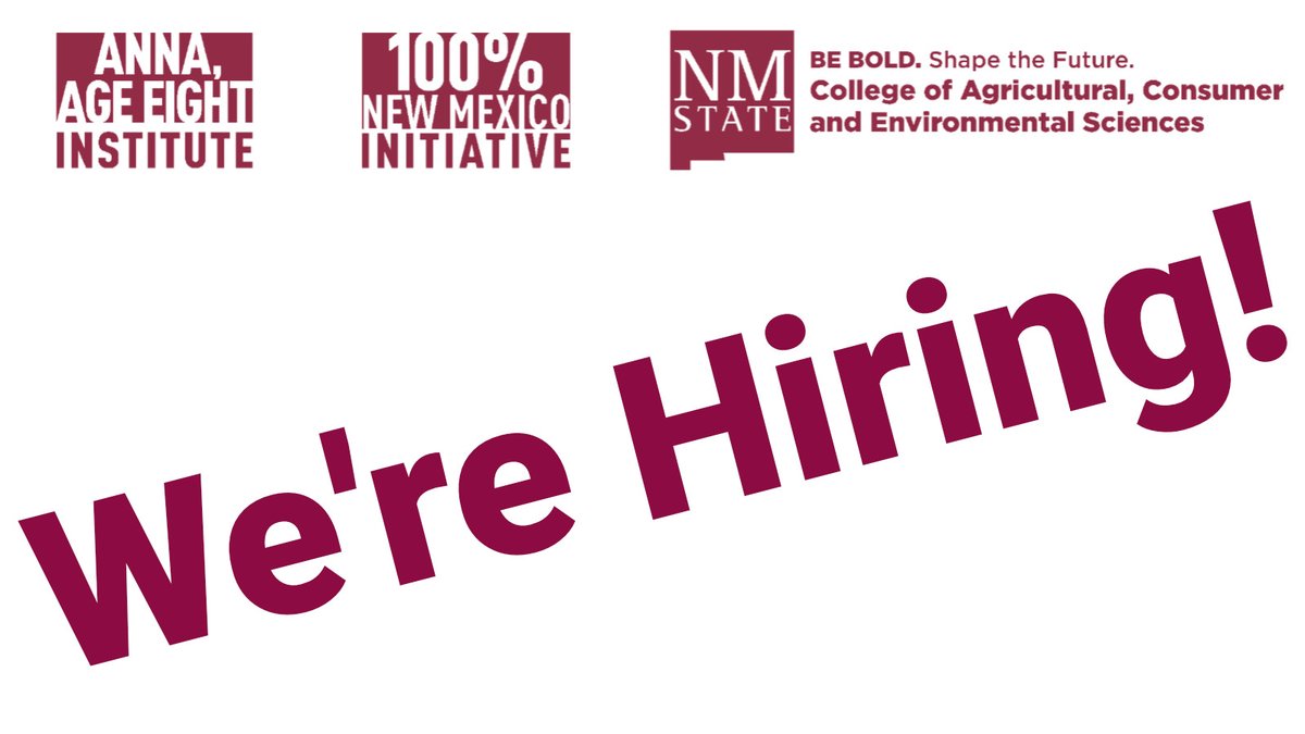 Don't forget! The Anna, Age Eight Institute is hiring for TWO positions! We need an Associate Director and a NM Regional Manager. Details in the links below. Make this a truly happy new year.
annaageeight.nmsu.edu/about/job-nm-a…
annaageeight.nmsu.edu/about/job-nm-r…