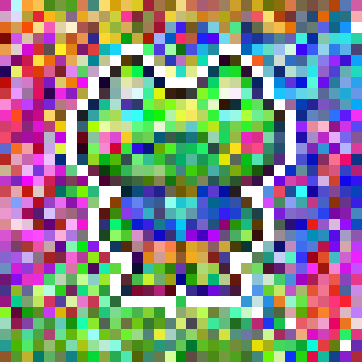 nft_pixel_frogs's tweet photo. What if I random generate a color, then place pixel, and then repeat that 1088 more times? Strange the frog is on Opensea! 
https://t.co/DQY2Eus675
#opensea #nft #NFTCollection #NFTartist #NFTCommunity #NFTProject #NFTGiveaway #NFTMARKETPLACE #ETH #Polygon https://t.co/xZoXAMxsCU
