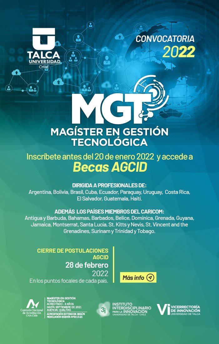 Becas AGCID para Magíster en Gestión Tecnológica
Mayor información: agci.cl/index.php/beca…