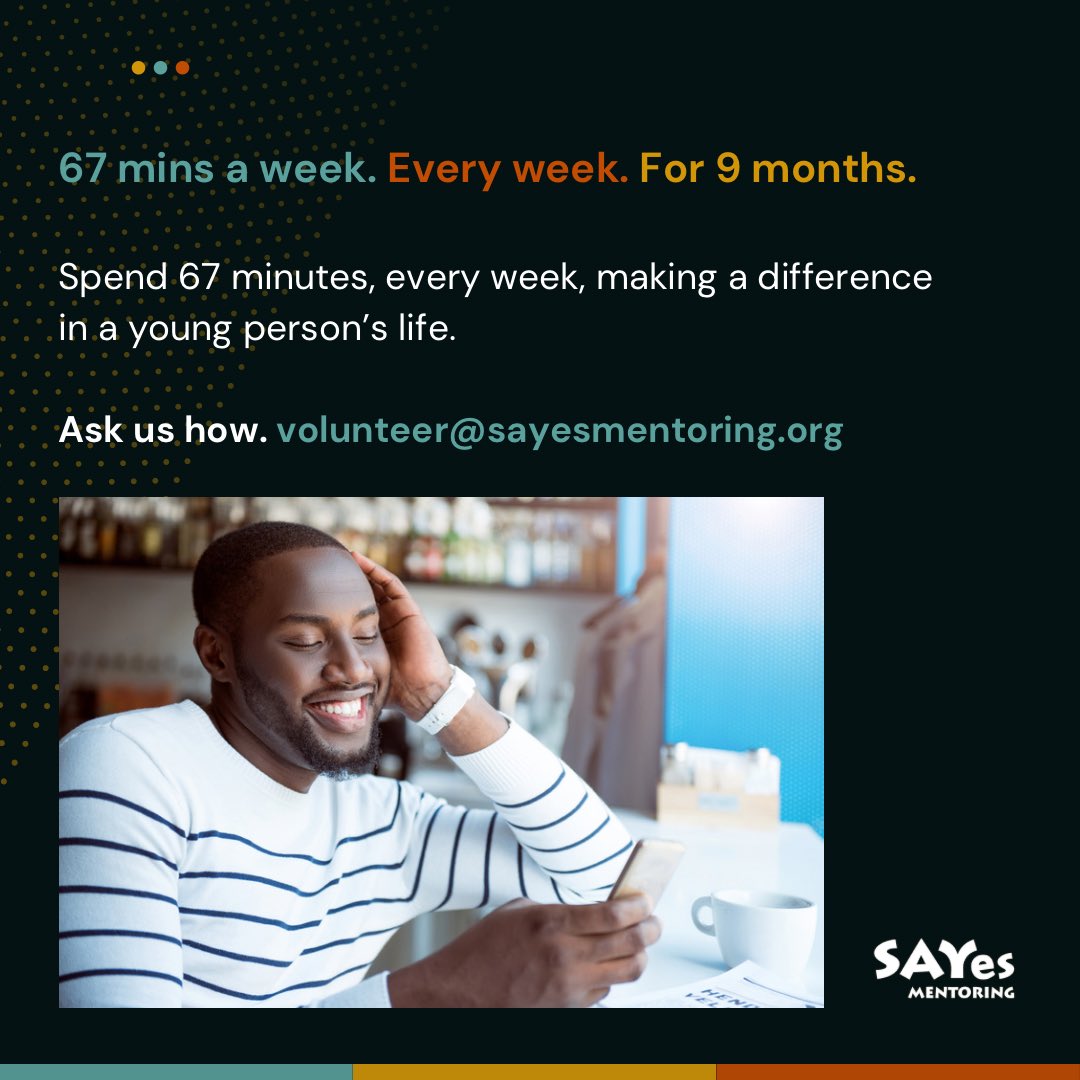 SAYesMentoring's tweet photo. Did you know that for around one hour per week you could remote mentor a care experienced young person? 🙌

👉 https://t.co/BlqYp0lhdv #mentoring #MentoringMonth https://t.co/N66OMt4eUz