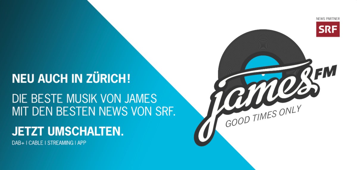 radiojamesfm's tweet photo. JAMES FM jetzt auch in Zürich 
Der Schweizer Musiksender JAMES FM erweitert sein DAB-Sendegebiet um die wichtige Wirtschaftsregion Zürich. #dab #radio #switzerlandsmusicstation https://t.co/wf6IqPyQPv