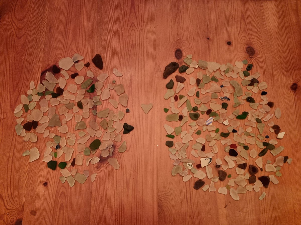 Last day of holiday spent beach combing for sea glass at Heysham