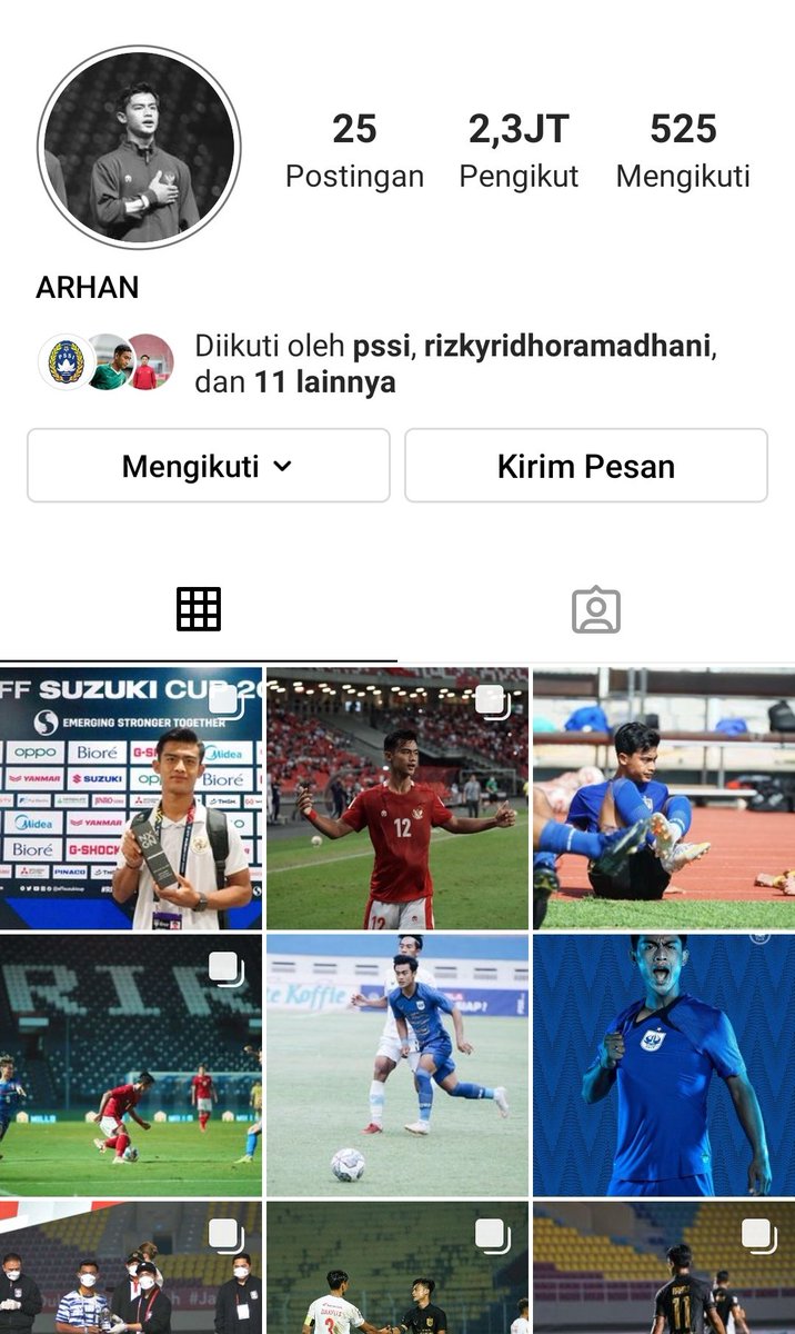 Dari semua pemain Indonesia yg ku ikuti sejak 2013 baru arhan yg bs begini folowersnya naik drastis bngt secpt kilat 😬 seblm AFF 100K lbh setahuku,,manise wong Blora bikin ciwi2 +62 TerArhan-arhan 😊..Semoga ngak star syndrom ya le awakmu 🙏