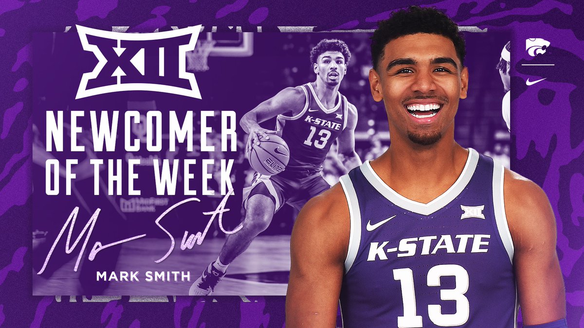 KStateMBB's tweet photo. ⭐️ 25 Pts, 16 Reb, 5 Ast vs OU
⭐️ 4th double-double in last 8 games
⭐️ 8.6 RPG (Leads conference) 

Congrats to Mark Smith on earning @Big12Conference Newcomer of the Week 

📄 https://t.co/asES7ZMRGR https://t.co/pZzSQjKheF