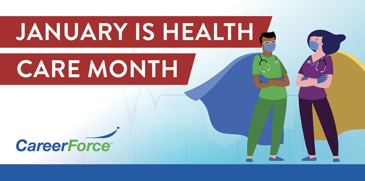 grove's tweet photo. Happy new year &amp; happy health care month! 

MN's healthcare market is almost 400K people &amp; has oppty to build great careers w/ great pay &amp; purpose. It's also experiencing big workforce shortages: we need caring people to answer the call for a new career. https://t.co/ldukBFW20U https://t.co/1ArteXa41c