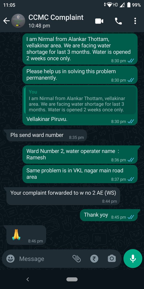 nirmalsivananda's tweet photo. Water is not provided for almost 3 weeks now. Complaint raised in CCMC whatsapp also. Water supply is not consistent for last 3 months.

Ward : 2
Area : Alankar Thottam, Vellakinar Pirivu

Immediately action is required. 

@CbeCorp @CollectorCbe @DMKCoimbatore https://t.co/NaVRSaSNxv