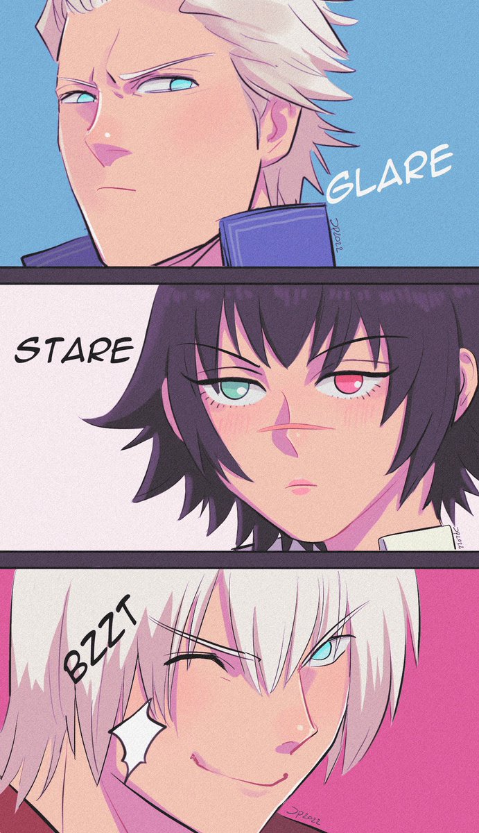 jumpoon's tweet photo. Faces 😉😒😠 
#Dante #Lady #Vergil #DMC3 #Devilmaycry3 #DMC #DMCfanart https://t.co/cgZVsBIYQZ