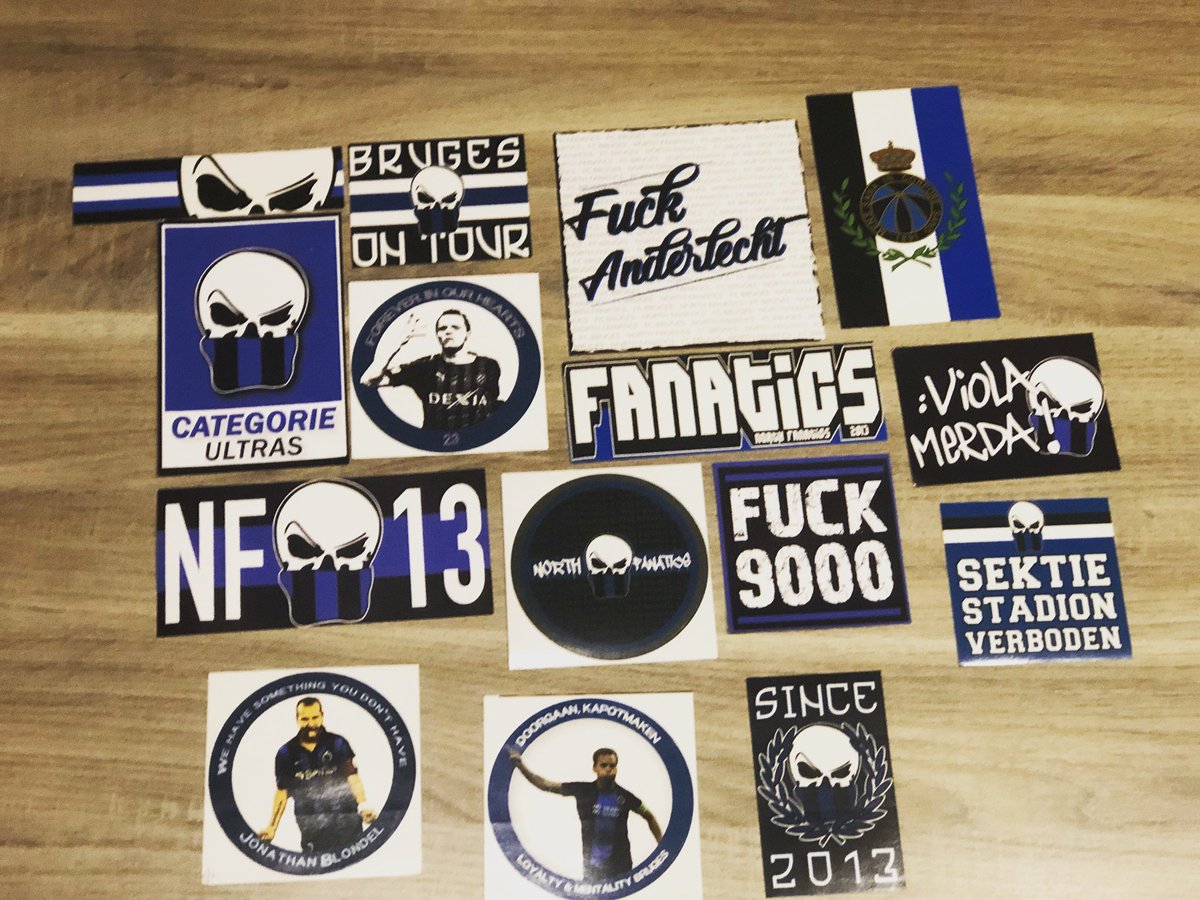 SpotterJust's tweet photo. new stickers from @north_fanatics_13 / @clubbrugge #northfanatics13 #nf13 #fuckanderlecht #fuck9000 #clubbruggestickers #football #ultrasmentality #ultraslife https://t.co/3tIAlgxyGg