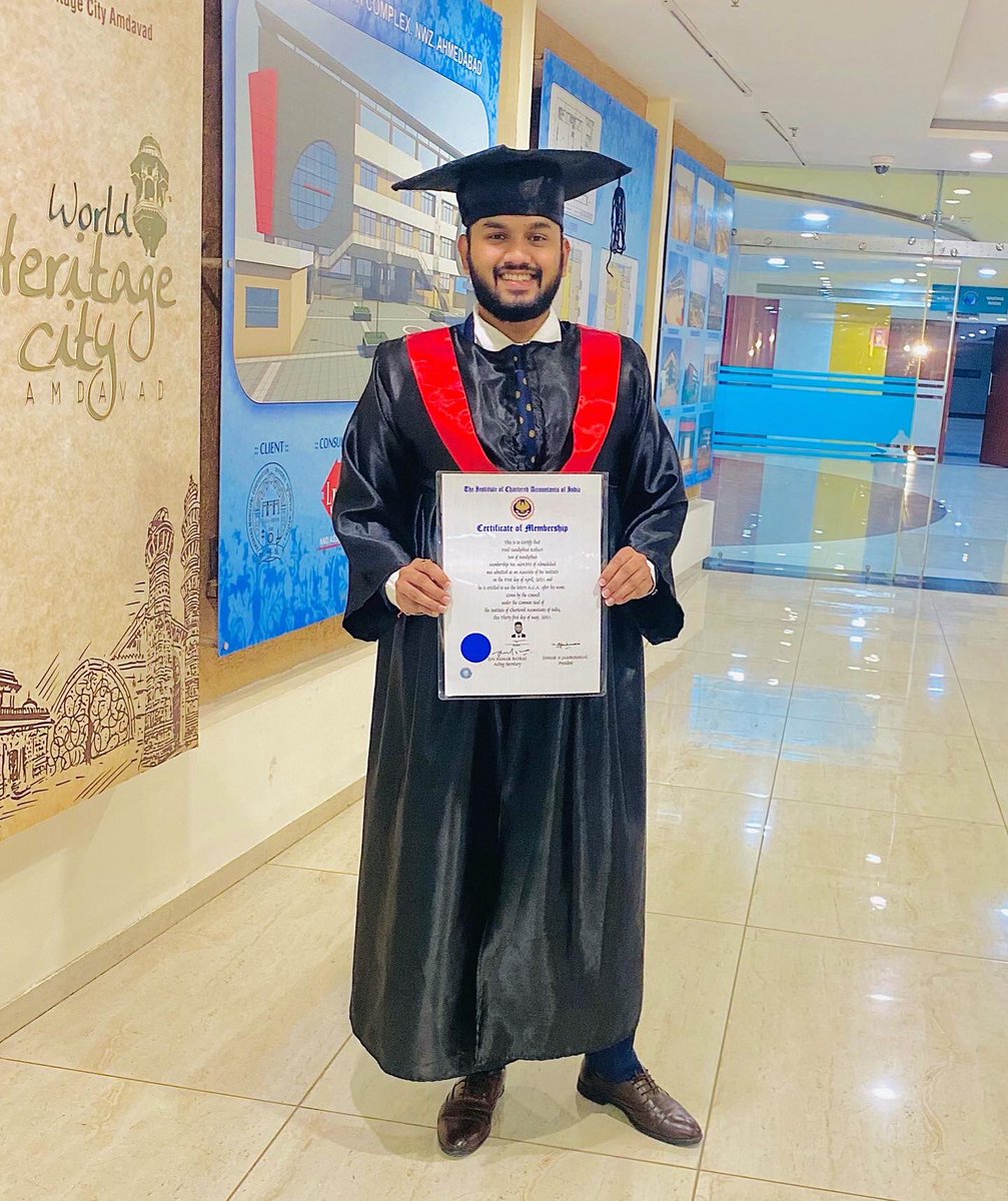 fenilkothari's tweet photo. Started from the bottom and now I’m here!♥️
Degree of proud, Chartered Accountant!🥺 @theicai 

#CAconvocation https://t.co/yzP954DIia
