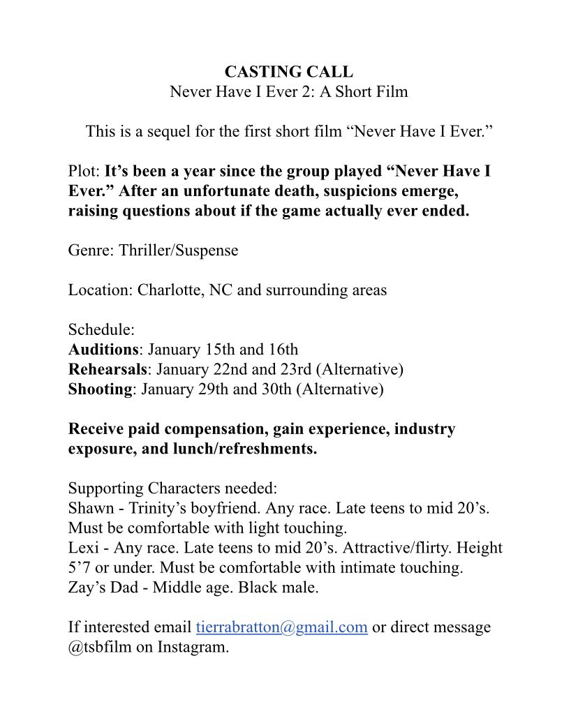 ttbeez's tweet photo. Who wants to be in my next movie? 👀🎬
1) Paid Compensation 💵
2) Refreshments &amp; Lunch 🍕🍔
3) Industry Exposure 🤩 
4) Fun Experience 😎
5) IMDB Credit ✅
#filmmaker #director #shortfilm https://t.co/KOQZbOJz0q