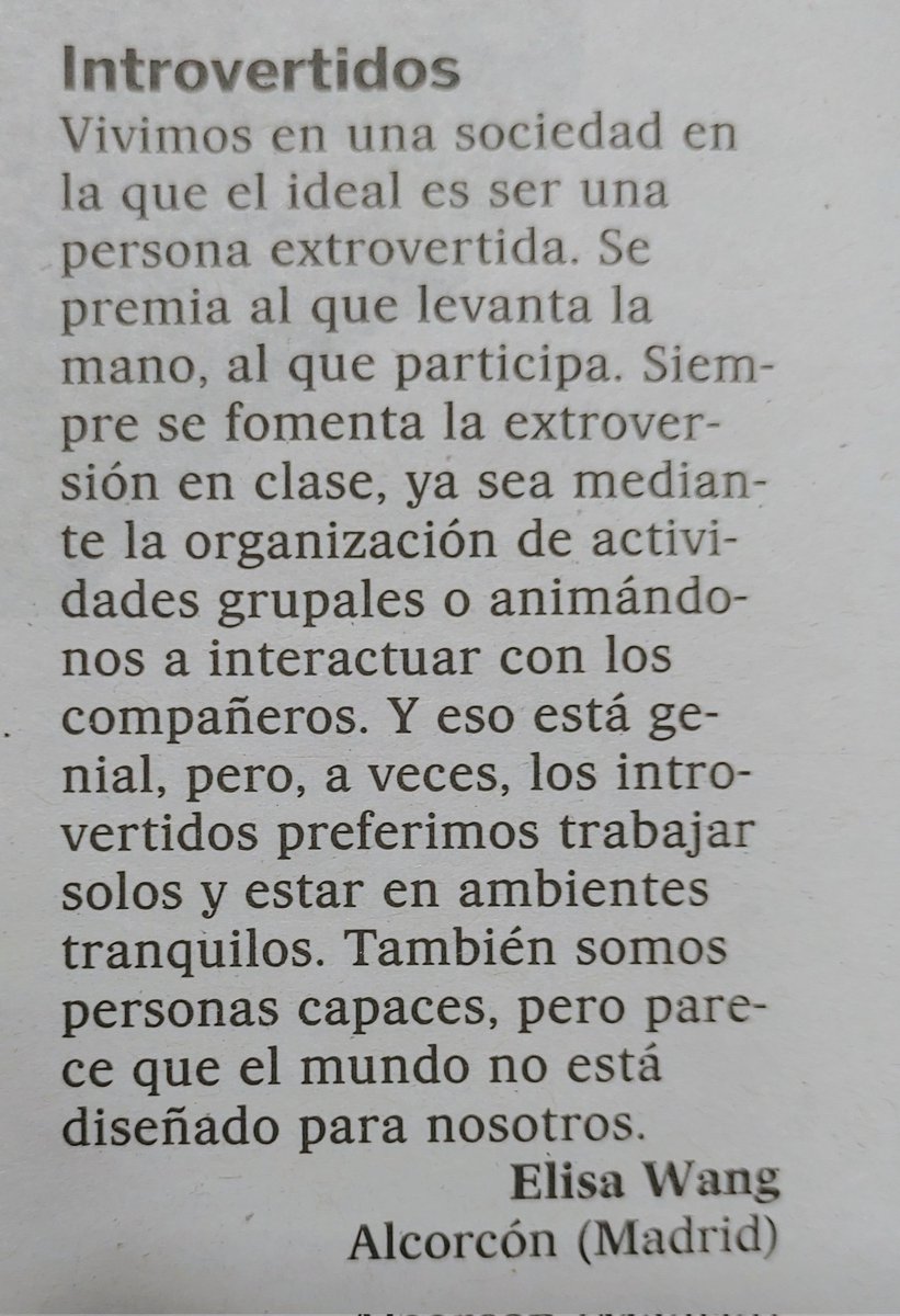 Interesante reflexión, ahora que se habla tanto de competencias.