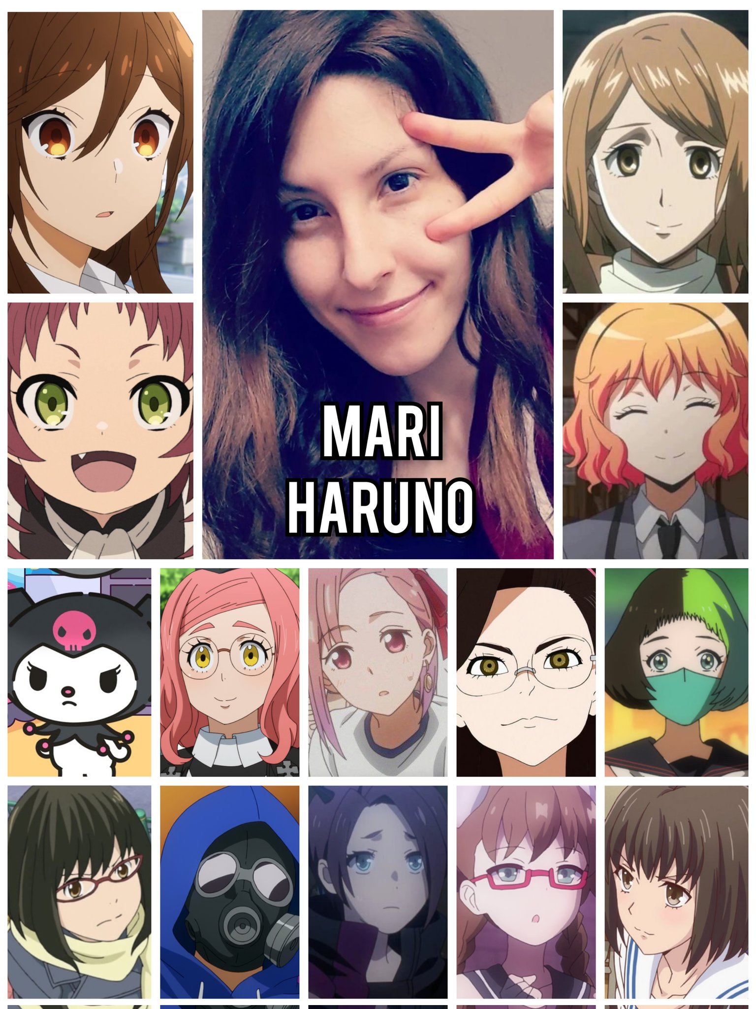 Personagens Com os Mesmos Dubladores! on X: Da geração recente de  dubladores de anime, a talentosa Mari Haruno tem trabalhos muito bons e  também é cosplayer! Mari é conhecida por dublar a
