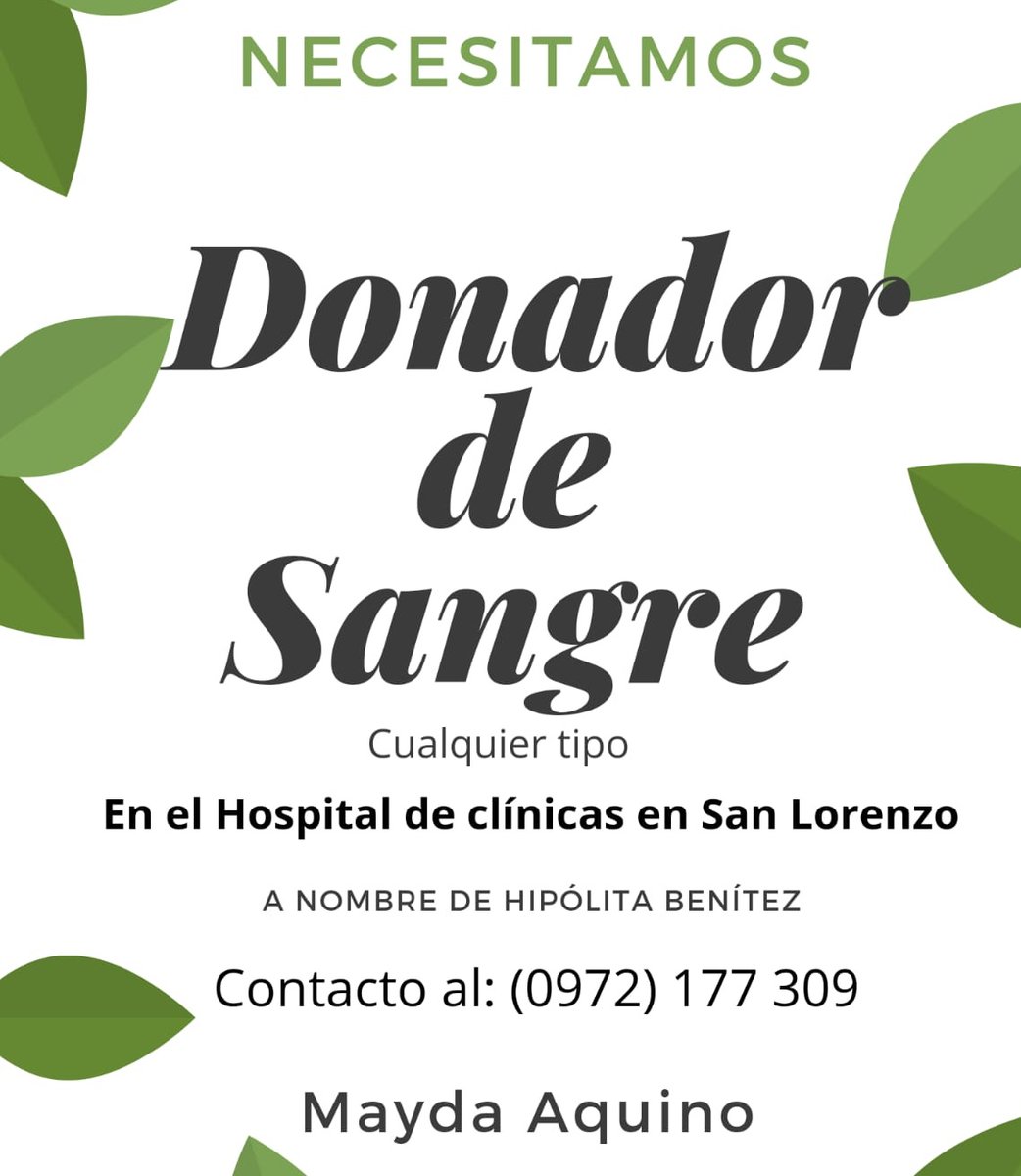 La mamá de una amiga está necesitando de suma urgencia Donadores de sangre, está super mal 🥺🥺😭😭😭, rt para que consiga gente porfavooor!