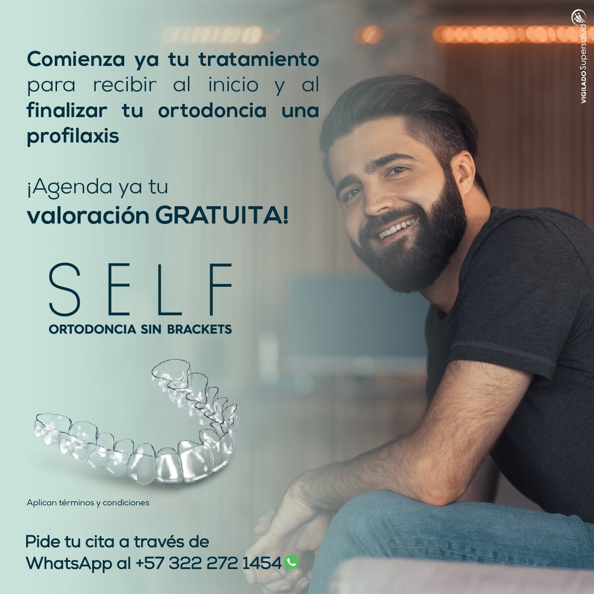 Comienza ahora tu experiencia #SELF ✨ y recibe al inicio y al finalizar tu tratamiento UNA PROFILAXIS 😁, escríbenos por WhatsApp al +57 322 272 1454 ✅.

*Aplican términos y condiciones* 👀