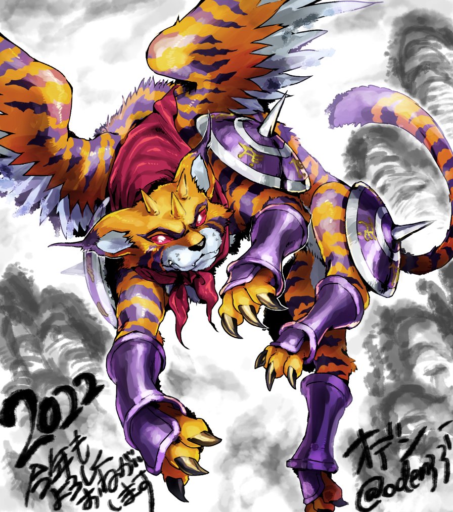 digimon (creature) armor no humans claws wings shoulder armor solo  illustration images