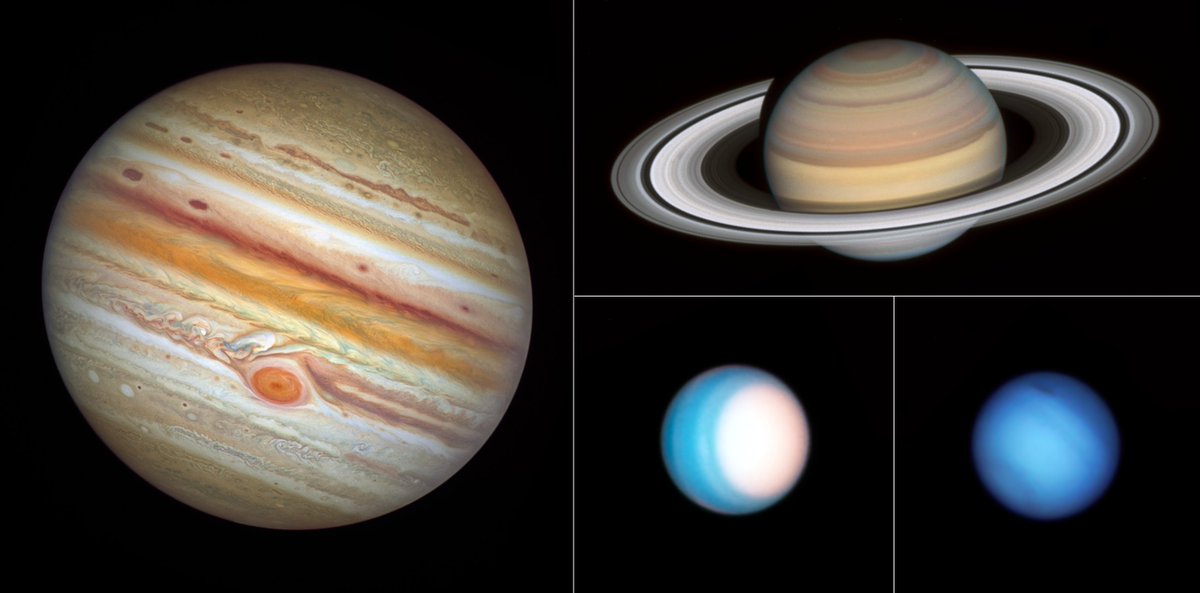 NASAGoddard's tweet photo. The Hubble Space Telescope released images in 2021 of galaxies, nebulae, and planets. 

@NASAHubble has orbited the Earth for over 30 years, and continues to observe the universe. 

Learn more about Hubble: https://t.co/4vEmqRVDIG https://t.co/DdrjOPfTNK
