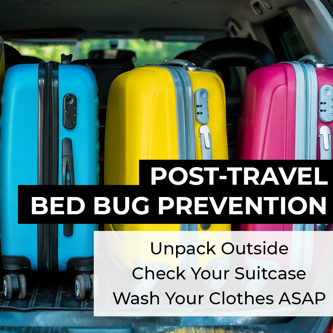 HomePestSC's tweet photo. Are you heading home from your holiday travels? Keep bed bugs from hitching a ride with these tips! https://t.co/5TCdU0kxR1