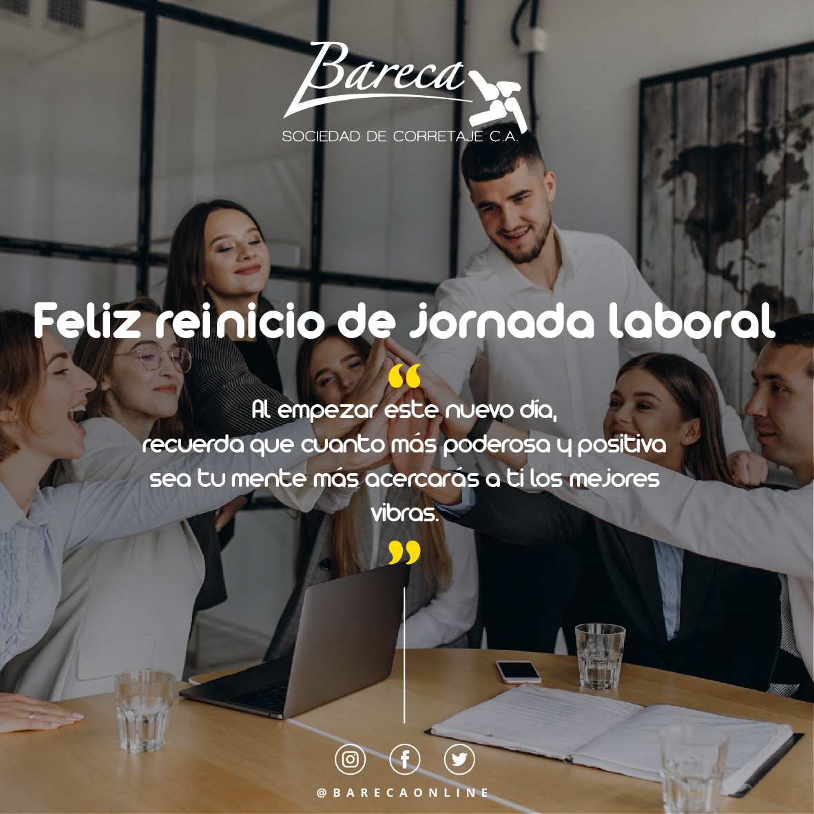 barecaonline's tweet photo. Todo el equipo de Bareca les desea feliz inicio de jornada en este nuevo año 2022

Trabajaremos de la mano para alcanzar todas las metas propuestas https://t.co/OusdPOySUz