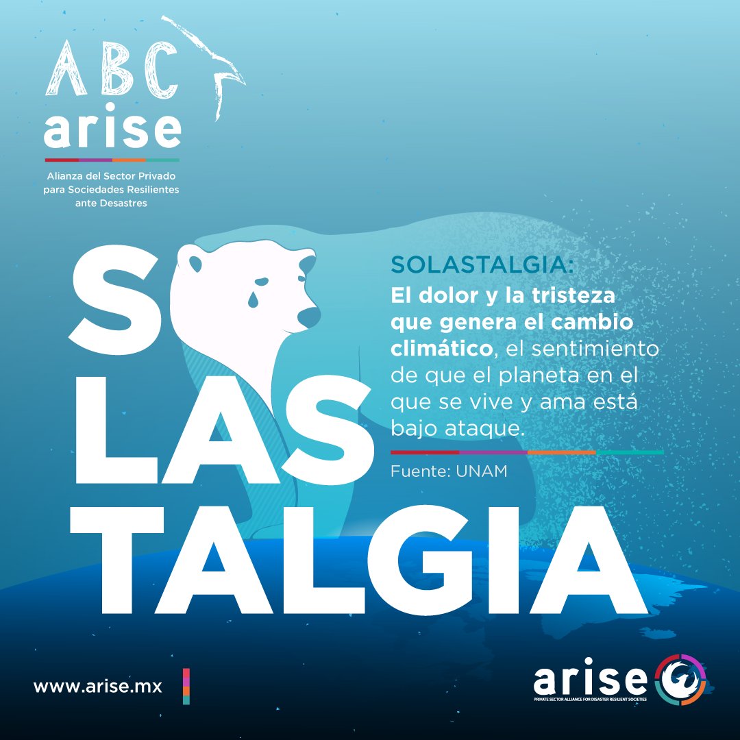 arisemx's tweet photo. #ABCARISE
🍃Distinto a la añoranza por una época pasada o un lugar lejano, la Solastalgia ocurre cuando cambia el presente y el aquí. El término fue propuesto por el filósofo ambiental Glenn Albrecht en 2005, a partir de las palabras solacium, consuelo y algia, dolor⏳
@UNAM_MX https://t.co/iXOrDsXvsu