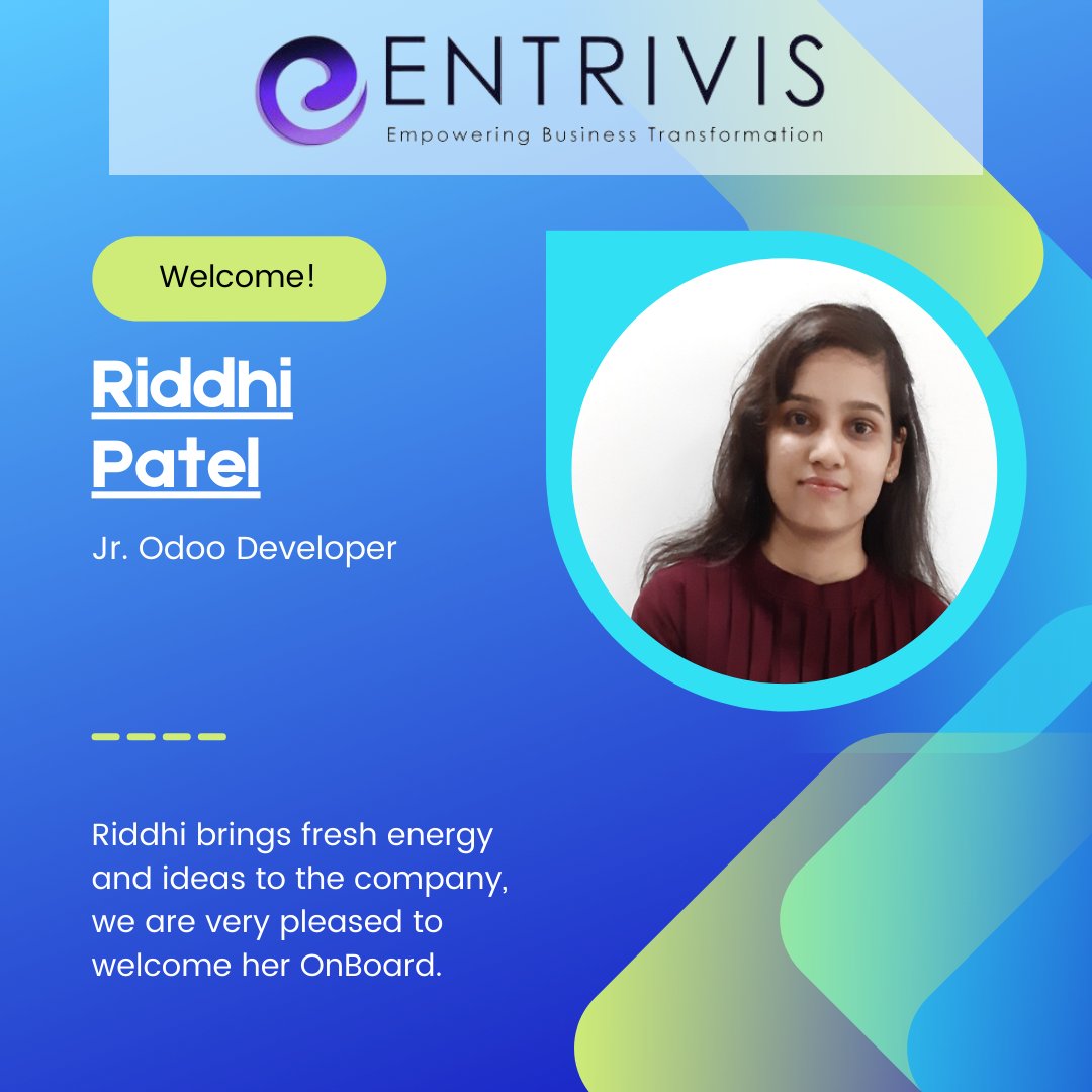 Entrivis_Tech's tweet photo. Congratulations on becoming the newest member of this team! We hope you find your new role rewarding and challenging. Welcome Aboard!

#team #entrivistech #odoo #odooerp https://t.co/XWXecGc3Jm