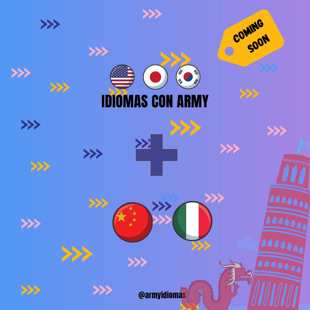 ArmyIdiomas's tweet photo. Se vienen muchas sorpresas mas #italia #China #chino #idiomas #idiomacoreano #idioma #italiano https://t.co/6gh5cP8P7v