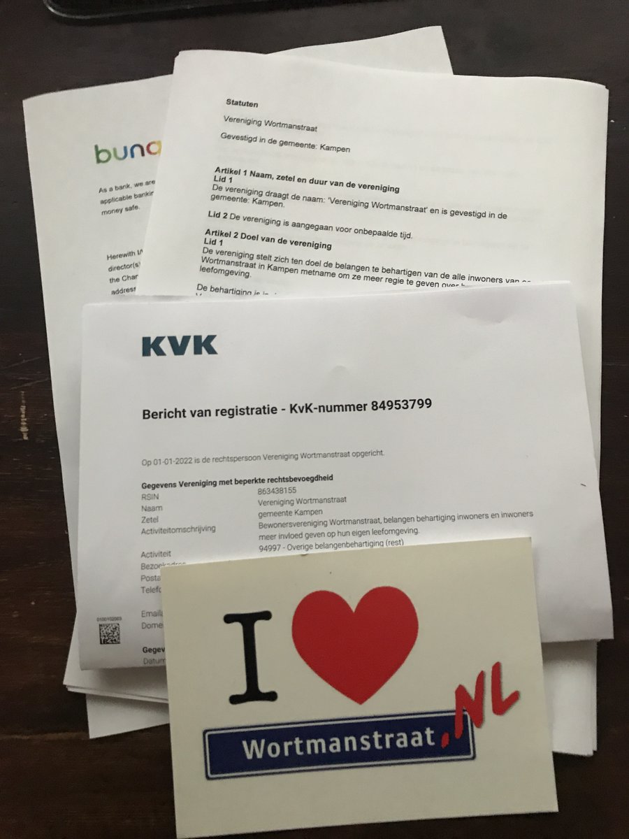 De Wortmanstraat in #Kampen, is sinds 1 januari 2022 een formele vereniging.  Na jaren als informele vereniging werd het tijd om met statuten en kvk het de formaliseren. 

wortmanstraat.nl/vereniging-een…