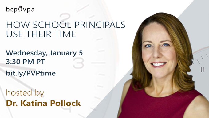 DrKatinaPollock's tweet photo. How can findings from our recently published book be used to inform #SchoolLeaders’ practices?

Join us for a lively discussion on January 5th about #principal practices &amp; the precious commodity of time. #PrincipalTimeUse @BCPVPA https://t.co/gcA5GQOTyr https://t.co/RTYtlGteGw