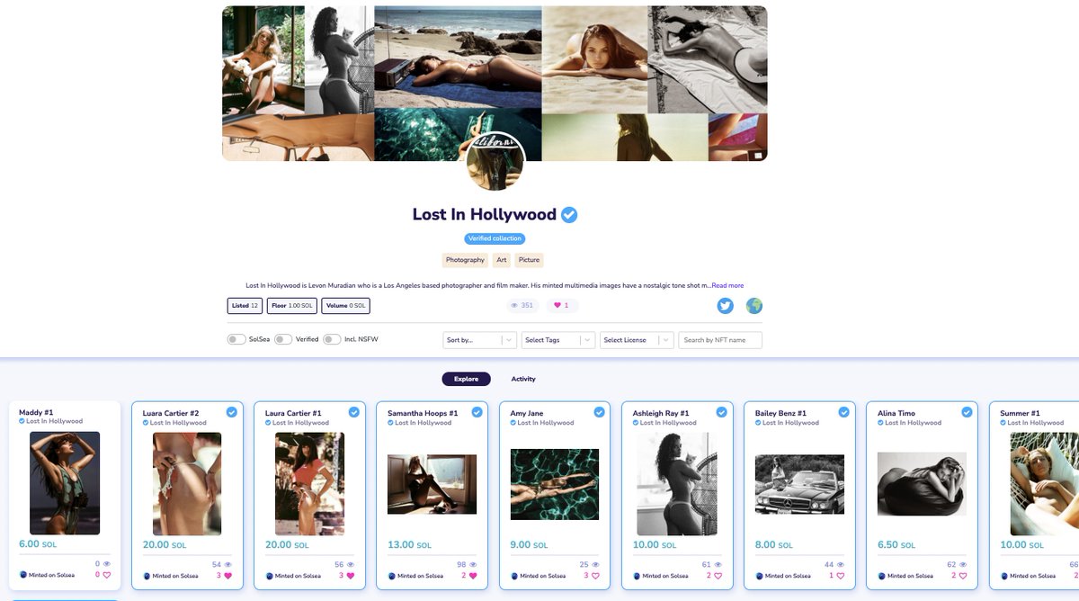 Levonmuradian's tweet photo. Newly minted on @SolSeaNFT @solana  my collection of work called #LostinHollywood #nftphotography #NFTphotographs #Solana #NFTdrop #nftphotographer #NFTs 
https://t.co/xz0kkvaxuD https://t.co/cUVZiLCc73