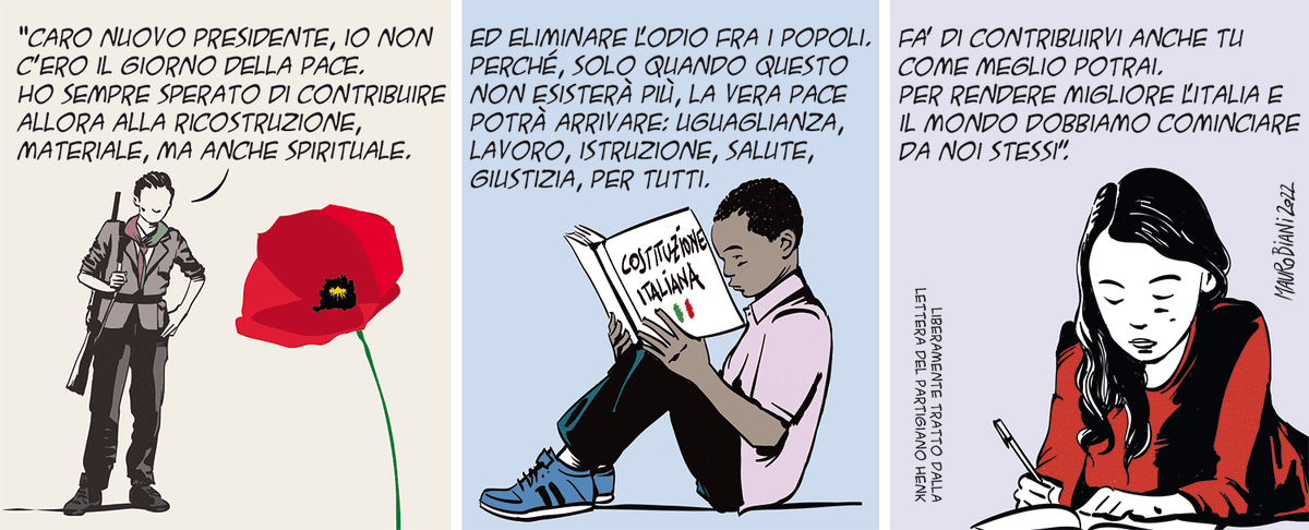 maurobiani's tweet photo. #taglioalto La mia lettera di un partigiano al nuovo Presidente. Questa settimana su @espressonline 
https://t.co/D1lm2wjSIz https://t.co/J8nn09Izsg