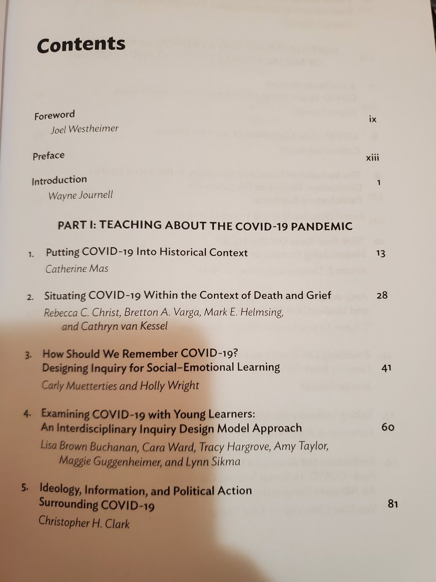 UNCGSocStudies's tweet photo. Post-Pandemic Social Studies is published! Foreword @joelwestheimer &amp; afterword @TyroneCHoward. Chapters by @DrAn2021 @brookeblevins @lisabbuchanan @RebeccaCChrist @CCcivics @DrKristenDuncan @falkneac @markhelmsing @ProfessorKP @NaseemRdz @DrEvilAcademic @brettonvarga &amp; more! https://t.co/VB3NNDBof8