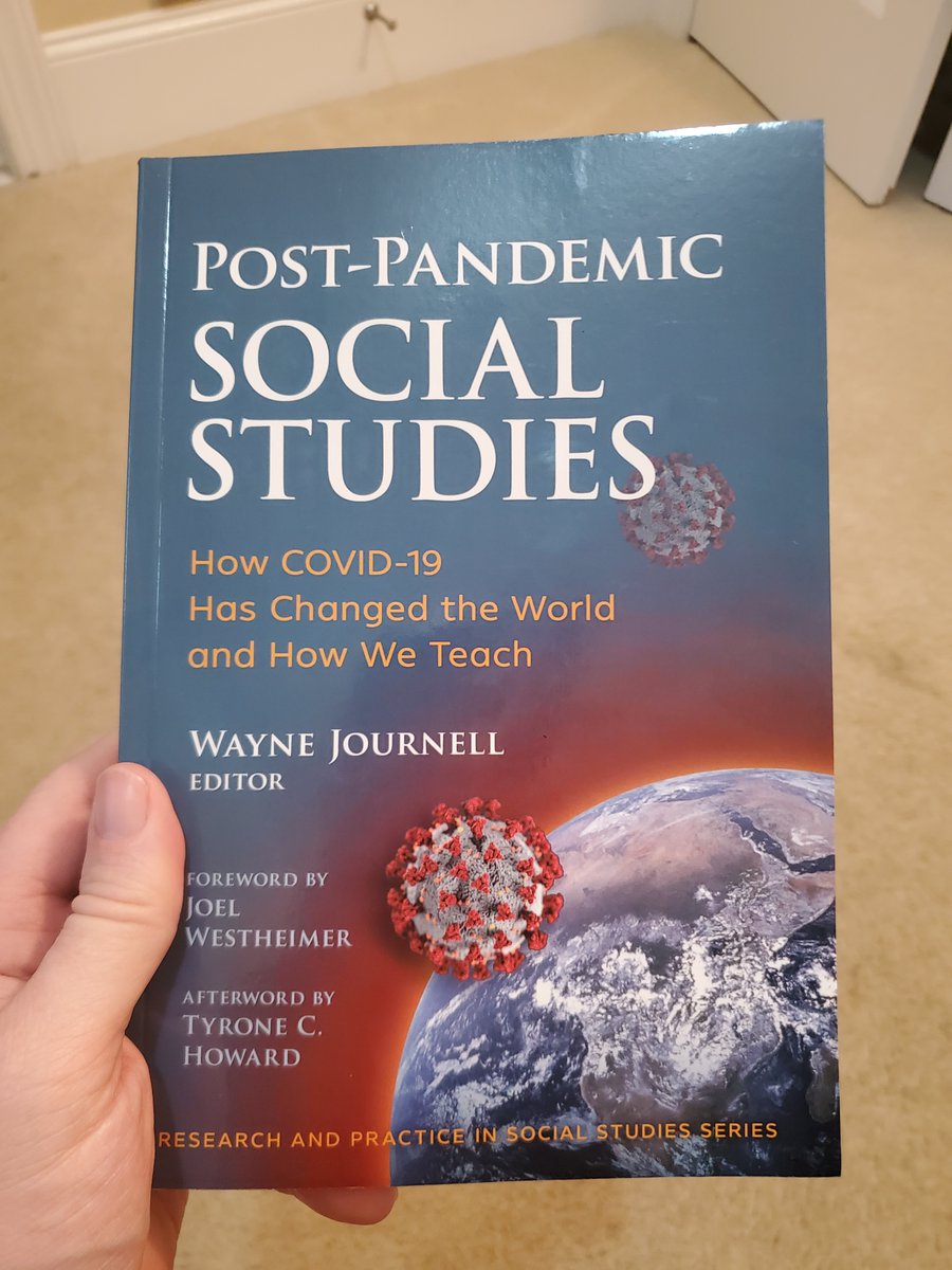 UNCGSocStudies's tweet photo. Post-Pandemic Social Studies is published! Foreword @joelwestheimer &amp; afterword @TyroneCHoward. Chapters by @DrAn2021 @brookeblevins @lisabbuchanan @RebeccaCChrist @CCcivics @DrKristenDuncan @falkneac @markhelmsing @ProfessorKP @NaseemRdz @DrEvilAcademic @brettonvarga &amp; more! https://t.co/VB3NNDBof8