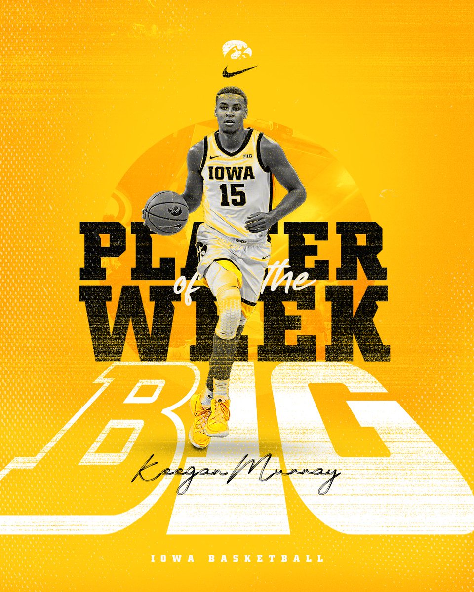 ✨ @keegan3murray earns the weekly top honor in the Big Ten for the second time in three weeks and third time this season ✨

STORY: bit.ly/3EQ9xkJ