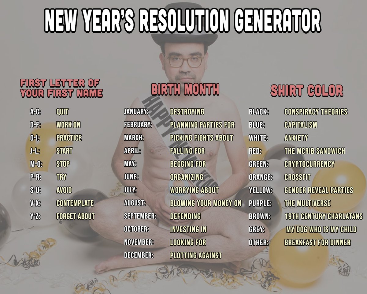 RoosterTeeth's tweet photo. Still don't have a New Year's resolution? We've got you covered. https://t.co/JTQXZuP0qq