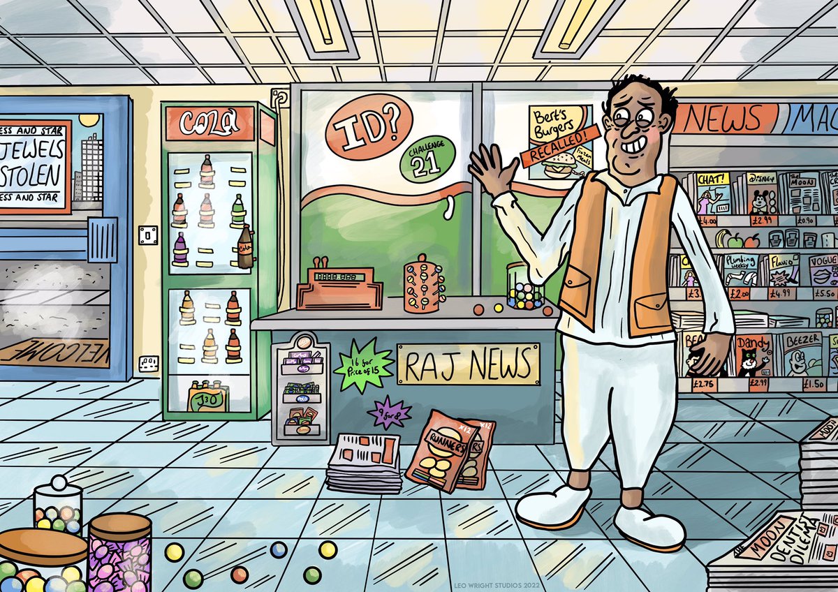 leowrightstudio's tweet photo. Here is my interpretation of Raj’s Shop from the wonderful @davidwalliams books.

Have a close look at the shop and you’ll notice some hidden gems and references from the books. 

#raj #davidwalliams #davidwalliamsbooks https://t.co/8emSStIxDN