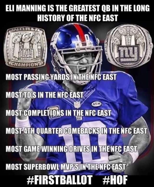 Happy Birthday to the greatest quarterback to ever play in the NFC East. Eli Manning.   