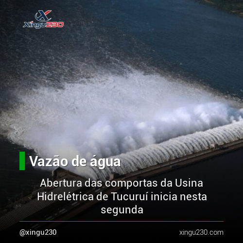 xingu230's tweet photo. Por meio de comunicado, a Eletronorte informou que a partir desta segunda-feira (3), começará a abertura das 23 comportas da Hidrelétrica de Tucuruí. 

As informações completas no link em nossa bio.

#notícias #pará #altamira #xingu230 #notíciasdopará #xingu #transamazônica https://t.co/E8p54xJQXJ