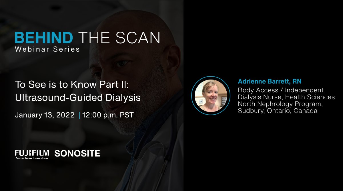 Sonosite's tweet photo. Coming up next week: Adrienne Barrett, RN, joins #BehindTheScan to provide an overview on how to perform an #ultrasound-guided cannulation in the #hemodialysis unit and how to add ultrasound to the "tool box."
https://t.co/mkjeyTn0EV
#MedEd #HealthTalk #FOAMed https://t.co/pO9CdRuHVx