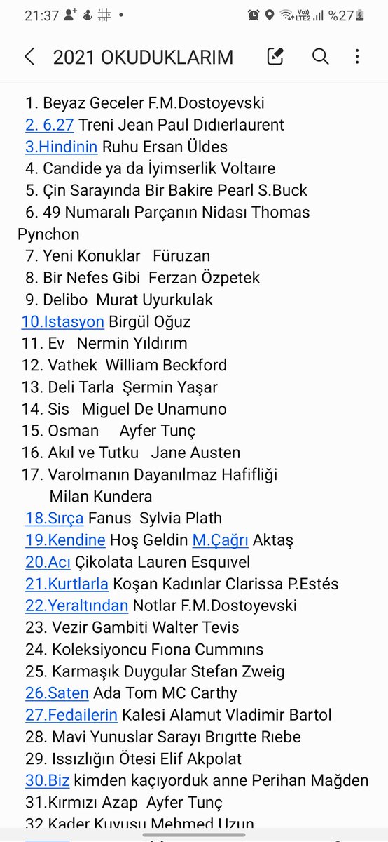 2021 okumuş olduğum kitaplar 1.liste