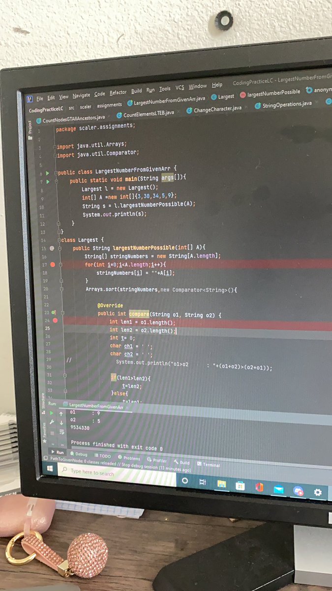 Code_24_7's tweet image. Day 1.. solved a nice problem largest number that can be formed from a given set of integers.. thank you @scaler_official #100DaysOfCode #365DaysOfCode
