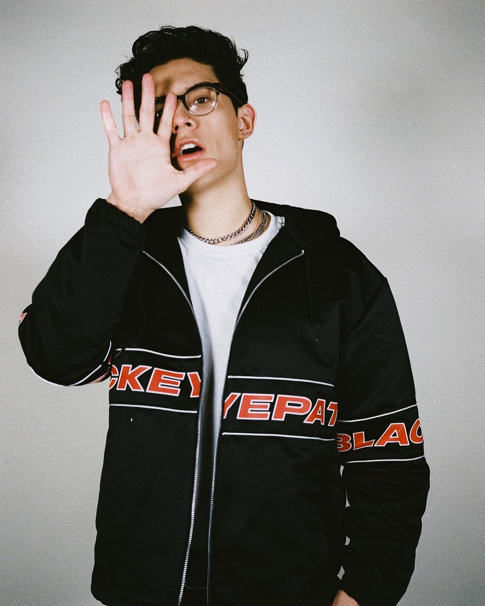 Brandon Arreaga wearing Black Eye Patch styled by <a href="/alpha____plus/">ALPHA PLUS</a>